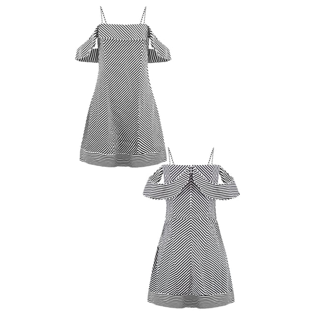 Armani Exchange Negro Blanco Vestido Corto a Rayas 3GYA61 YNKHZ 6200