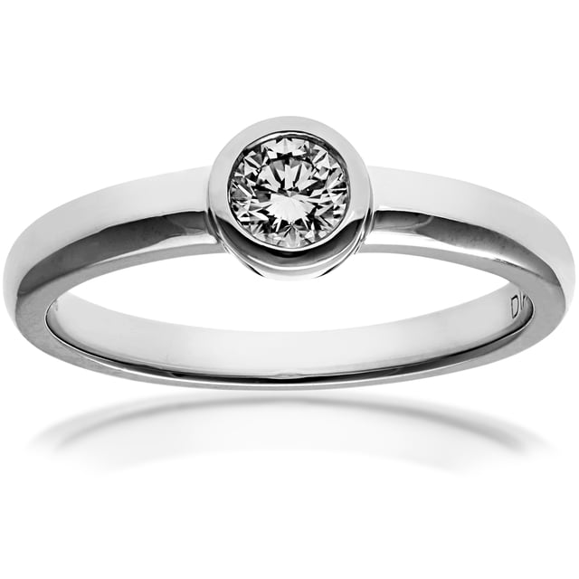 18K (750) witgoud: 2,8 gram; # Diamant: 0,25 ct