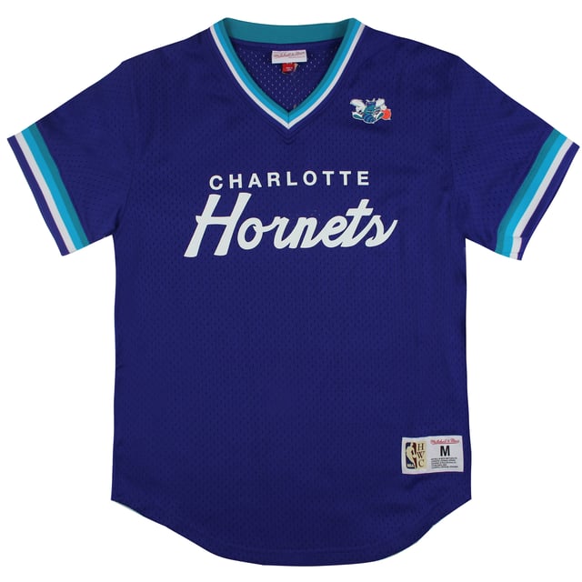 Mitchell & Ness Charlotte Hornets Script Mesh Mesh Jersey V Camiseta