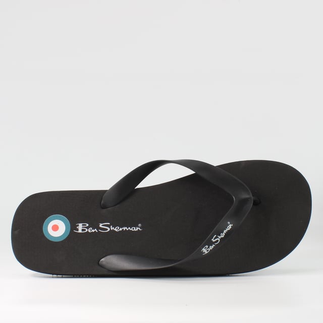 Ben Sherman Mens Black Flip-Flops