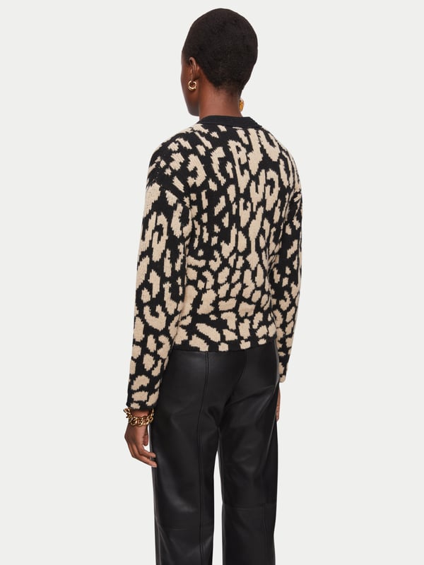 Leopard Jacquard Cardigan