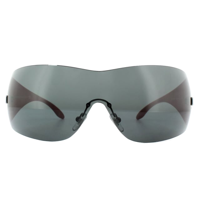 Versace Sunglasses VE2054 100187 Gunmetal Grey are a large wrapped shield style, one of Versace's classic styles which they do so well. The Versace lettered logo appears at the temples for that stamp of authenticity and quality.