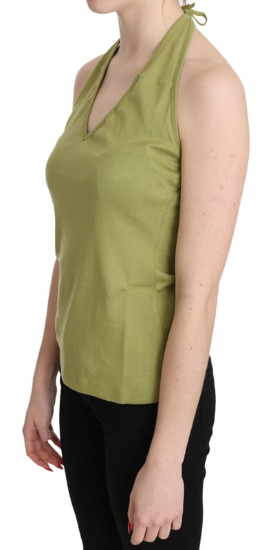 Brand new with tags
  100% Authentic GF FERRE Blouse
  Halter Sleeveless Casual Tank Top
  Color: Green
  Material: 100% Cotton
  Logo details
  Perfect for women
Material: 100% Cotton