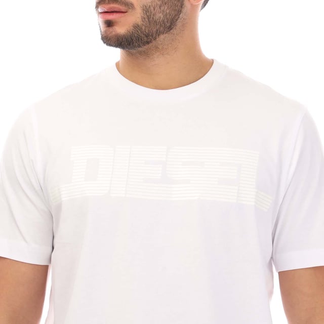 Mens Diesel T-Just 12-5 T-Shirt in white.- Ribbed crew neck.- Short sleeves.- Slim fit.- 100% Cotton.- Ref: A16861RPATI100
