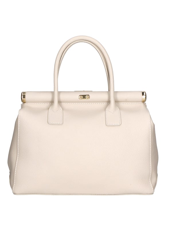 Bolso de mano de mujer de dos compartimentos con bandolera extraíble. Producto artesanal italiano en piel genuina dólar. Hecho en Italia
