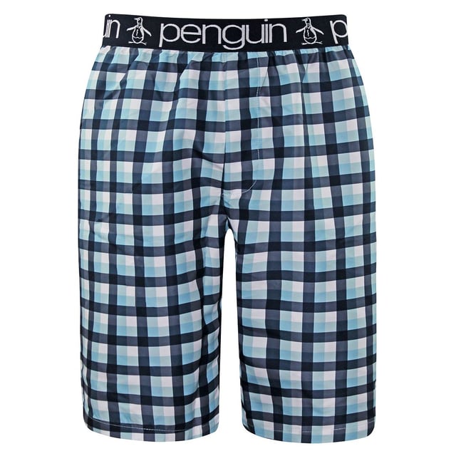 Blue checkered shorts store