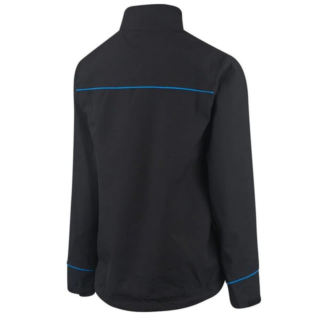 94% Polyester, 6% Elastane. Fabric: 4 Way Stretch. Design: Contrast Piping, Plain. Fabric Technology: Waterproof, Windproof. Branded Zip Pull, Taped Seams. Neckline: Contrast Lining, Standing Collar. Cuff: Hook And Loop Strap, Storm Cuff, Stretch. Sleeve-Type: Long-Sleeved. Pockets: 2 Side Pockets, Zip. Fastening: Full Zip, Waterproof Zip.