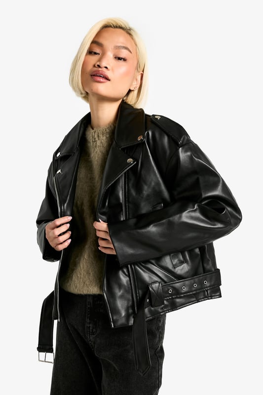 A short, close-fitting jacket complete with zips and stud detailing, rock some seriously cool vibes on the day-to-day with a biker jacket. Whether you prefer cropped, longline or a classic oversized shape for vintage vibes, biker jackets are a wardrobe classic that's perfect for edging up your outfit. Layer up your dress with a suede biker jacket, or show off your shape with a black biker jacket that's both timeless and flattering.Style: Biker JacketFabric: Faux LeatherSleeve Length: Long Sleeve