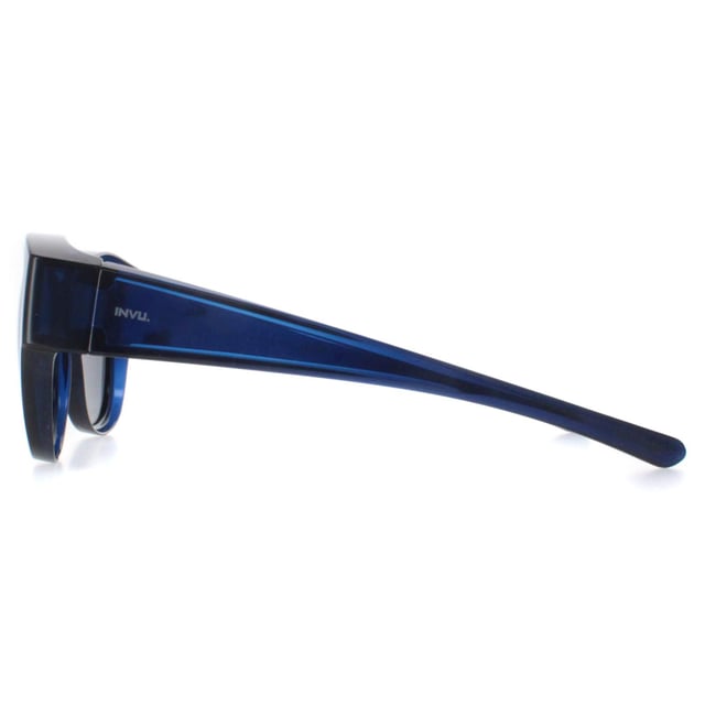 INVU Round Womens Transparent Blue Blue Polarized E2102  Sunglasses Experience the perfect blend of style and functionality with the INVU Fit-Over Designer Sunglasses model E2102F, crafted for women who seek both convenience and elegance. These innovative fit-overs feature a trendy round blue plastic frame with matching blue polarized lenses, designed to seamlessly fit over your prescription glasses. The E2102F model transforms your regular eyewear into chic sunglasses, providing superior UV protection and glare reduction without compromising on style. Available at a fantastic discount from the regular retail price, these premium fit-overs offer a cost-effective solution for fashionable women. Elevate your eyewear collection with INVU and enjoy the ultimate in style and convenience.