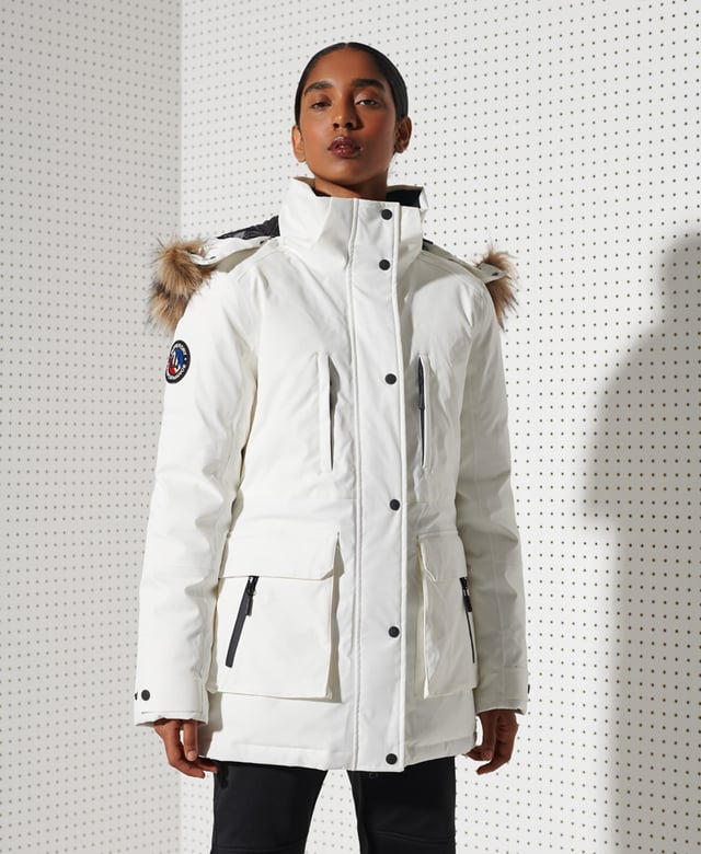 Superdry coat clearance white