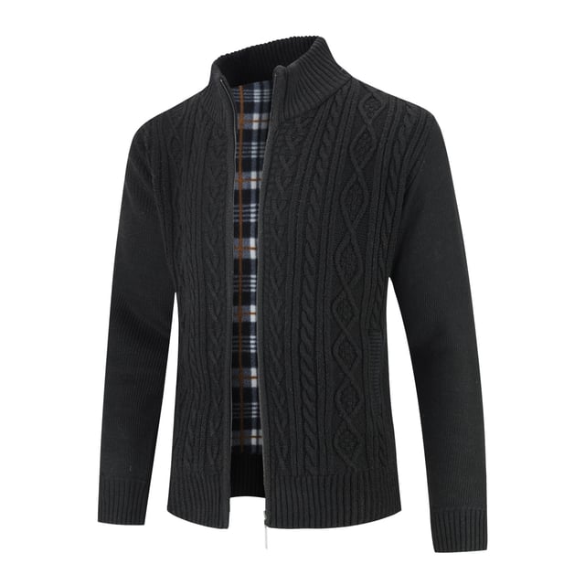 Indicode Heren INWestmoon Cardigan | Gebreid vest met opstaande kraag Lt Grey Mix XL