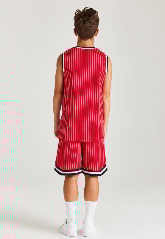 inchSikSilk Retro Classic Basketball Vest  RedRegular fitSoft touch fabricAppliqueSikSilk logoCrew neckContrast neck and arm tapeSikSilk branded woven badgeMachine wash95% Polyester 5% Elastane inch