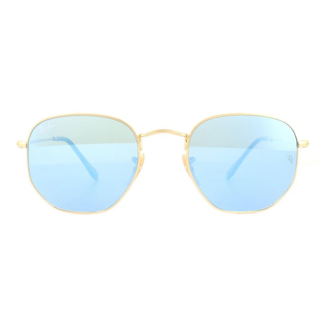 Ray ban hexagonal blue sales mirror