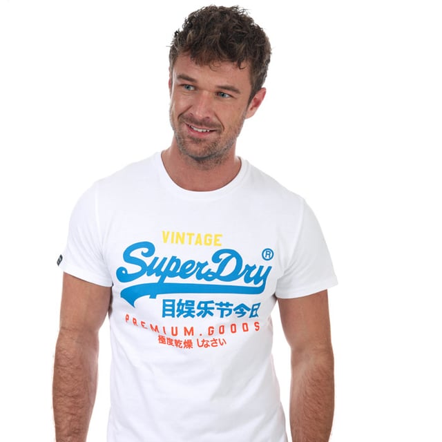 Superdry VL Tri-T-shirt voor heren, wit