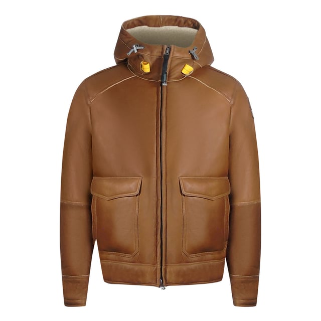 Blijf warm en stijlvol in de Parajumpers Brown Coat. Deze luxe herenjas is gemaakt van lamsleer, met geisoleerde stof die warmte vasthoudt en beschermt tegen de elementen. Geef stijl niet op voor comfort - maak een statement!, Bovenmateriaal: 100% leer, Voering: 100% polyamide, Vulling: 100% polyester, Ritssluiting, Leren jas met capuchon, Bruin leren jack
