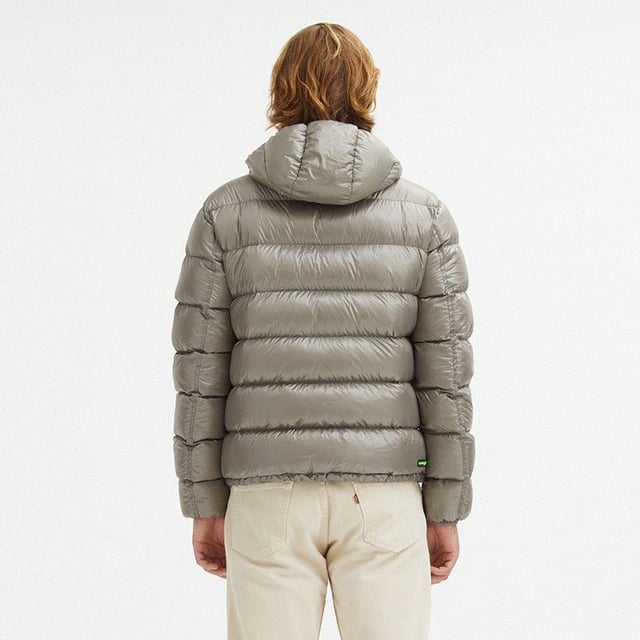 Reversible Hooded Jacket with Zip Closure and Duck Feather Padding