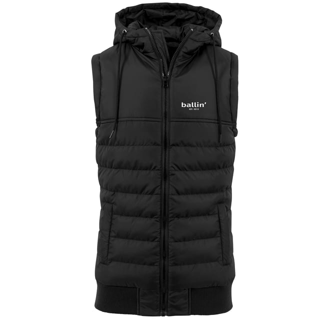 Chaleco para hombre de la marca Ballin Est. 2013. El bodywarmer está hecho de poliéster de alta calidad, y tiene un ajuste pequeño. Se recomienda pedir una talla más.  Nombre del modelo: bodywarmerCategoría: chaqueta de los hombresMateriales: poliésterColor: negro