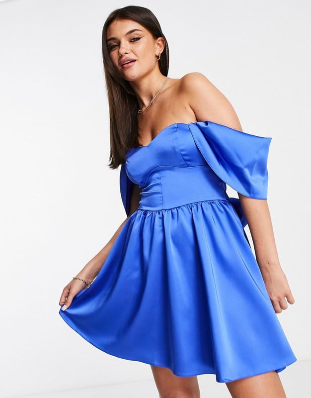 embellished evening dresses Ladivine CD005 Adrianna Papell Floral Beaded Color:Black/Royal Girls Sequin Dresses