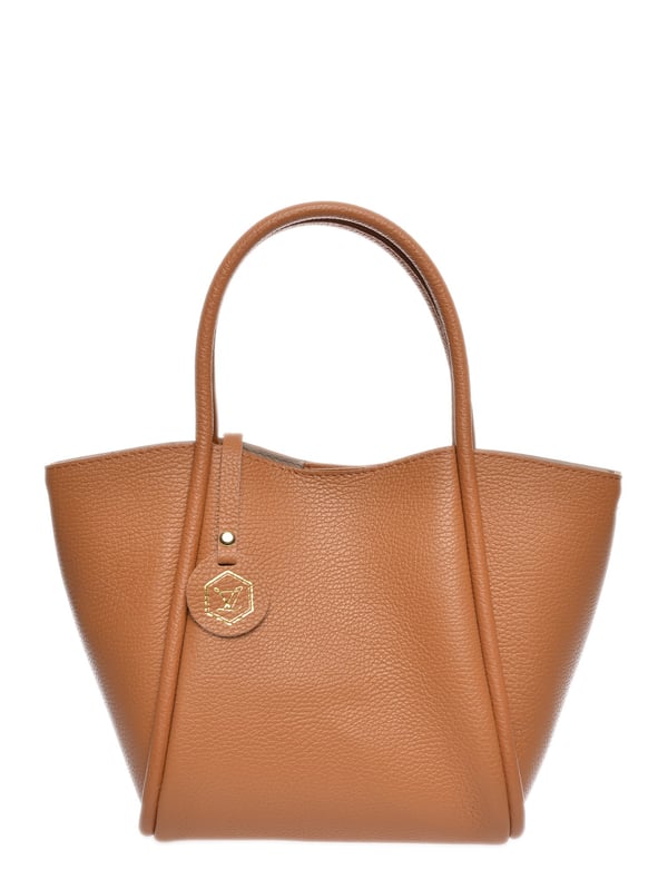 Bolso de mano  
100% cuero de vaca  
Cierre superior con cremallera  
Cierre magnético superior  
Dimensiones: 21.5x28x13 cm  
Mango: 31 cm  
Correa para el hombro: 120 cm ajustable  