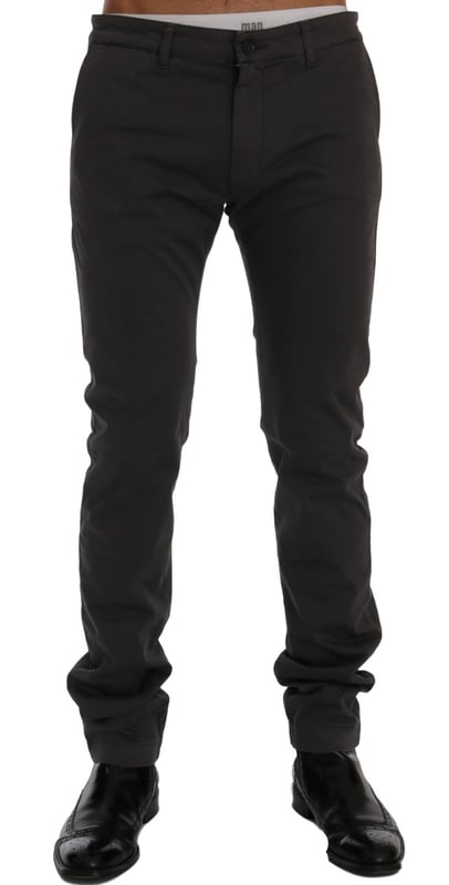 GF Ferre Gray Cotton Stretch Pants Trousers
  100% Authentic and brand new with tags
  Color: Gray
  Fitting: Slim fit
  Two front pockets and two back pockets
  Zipper fly closure
  Logo details
  Material: 97% Cotton 3% Elastane
Material: 97% Cotton 3% Elastane