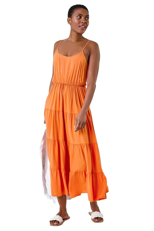 Plain orange dress top
