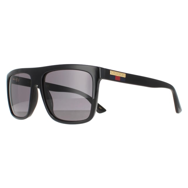 Gucci Square Mens Black Grey  GG0748S Sunglasses GG0748S are a contemporary rectangular style with a distinctive flat top and Gucci metal branding on the temples.
