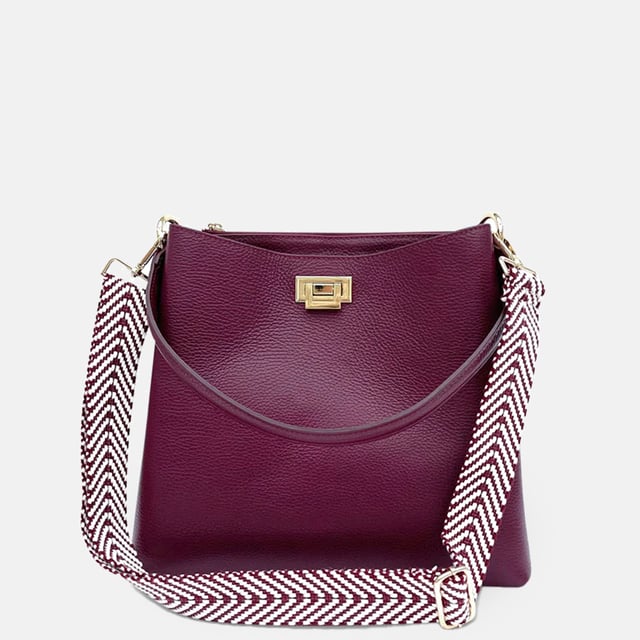 Plum leather tote outlet bag