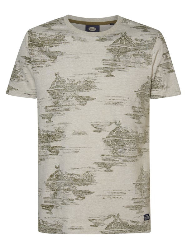 T-Shirt mit Rundhalsausschnitt und kurzen Ärmeln. Dieses T-Shirt hat ein Allover-Muster. Hergestellt aus 100 % Baumwolle. Du schwankst zwischen zwei Größen? Nimm die größere Größe! Kurzarm-T-ShirtRundhalsausschnittAllover-Muster100 % BaumwolleDas Model ist 191 cm groß und trägt Größe L.