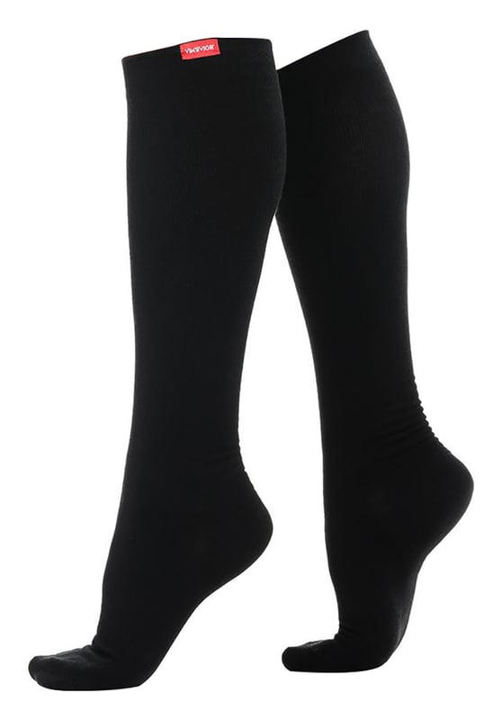 Energize your legs! Using integrally-knit graduated compression, these compression socks apply therapeutic pressure that starts at the ankle and gradually eases above. It’s this external pressure that energizes your legs and reduces swelling. These socks have a 15-20 mmhg compression level that is ideal for all-day, everyday wear, sitting or standing for long periods. High-quality premium merino wool throughout the sock allows for sustained compression throughout the day. Alleviate achiness & heaviness by squeezing the legs from the bottom up, our legwear can help increase circulation of freshly oxygenated blood back to your legs. These are made for people with circulation problems and also ideal for flight travel, pregnancy, exercising, when sitting or standing for long periods of time and even during visits to hospital. These socks are specially designed to energise legs, reduce swelling, alleviate achiness & heaviness and to aid in muscular recovery. Made with high-grade australian merino wool and a 200-needle count for flexibility and comfort which contours leg and heel for superior fit. These socks are comfortable and breathable with graduated compression from ankle to calf with a contoured leg and heel for a great fit. The flexible toe pocket doesn’t squeeze the toes! Tested & trusted: based out of missoula, montana, VIM & VIGR is dedicated to creating products that provide you with everyday relief. VIM & VIGR graduated compression legwear was developed in partnership with vascular surgeons and vein clinics and all products are listed with the food and drug administration (fda). These compression socks are available in 3 colours: black, purple and black/grey and 3 sizes: Small/Medium, Medium/Large and Large/X-Large. They’re made out of 45% Nylon, 40% Merino wool, 15% Spandex (latex-free).