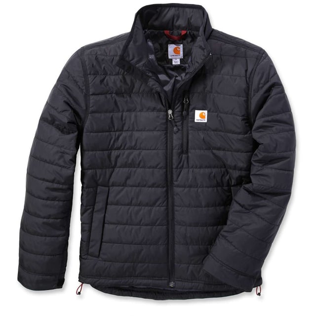 *Sizing Note* Carhartt are more generously sized, you may need to consider dropping down a size from your traditional workwear clothing.
1.75-ounce / 59 grams, 100% nylon Cordura shell. Nylon lining quilted to 100 gram polyester insulation. Mock-neck collar. Left-chest map pocket. Two lower-front pockets. Two inside pockets; one with zipper closure and one with hook-and-loop closure. Lower pockets have hidden snap closure. Hook-and-loop adjustable cuffs. Drawcord adjustable hem. Triple-stitched main seams. Drop tail.