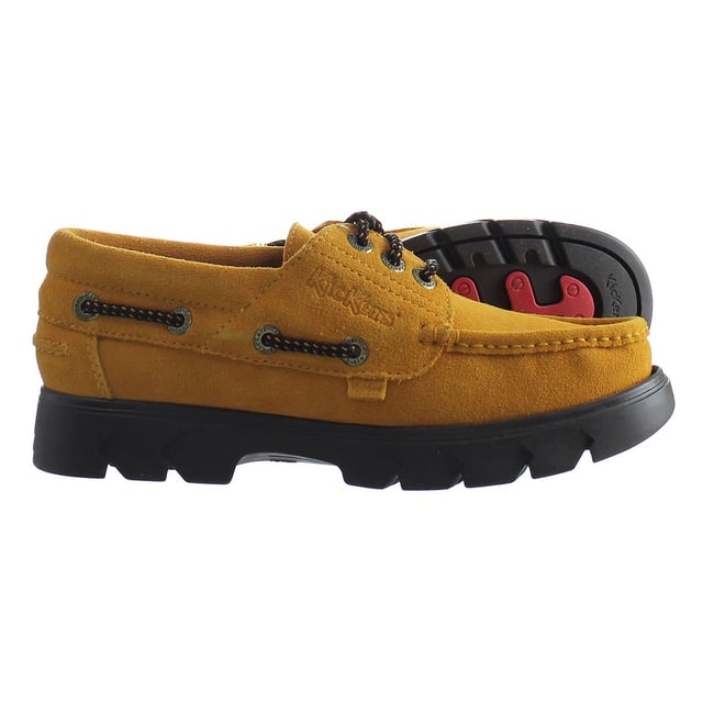 Kickers Lennon Lace-Up Amarillo Liso Zapatos para hombre de cuero 1 15764