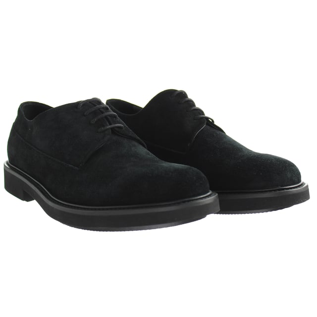 Emporio Armani Coconut Formal de gamuza negro Zapatos para hombres X4C451_XF053_00002