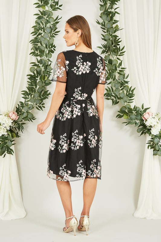 sachin and babi light blue dress Matt Black Pure Cotton Floral Print Indowestern Dress with Embroidered main image 1