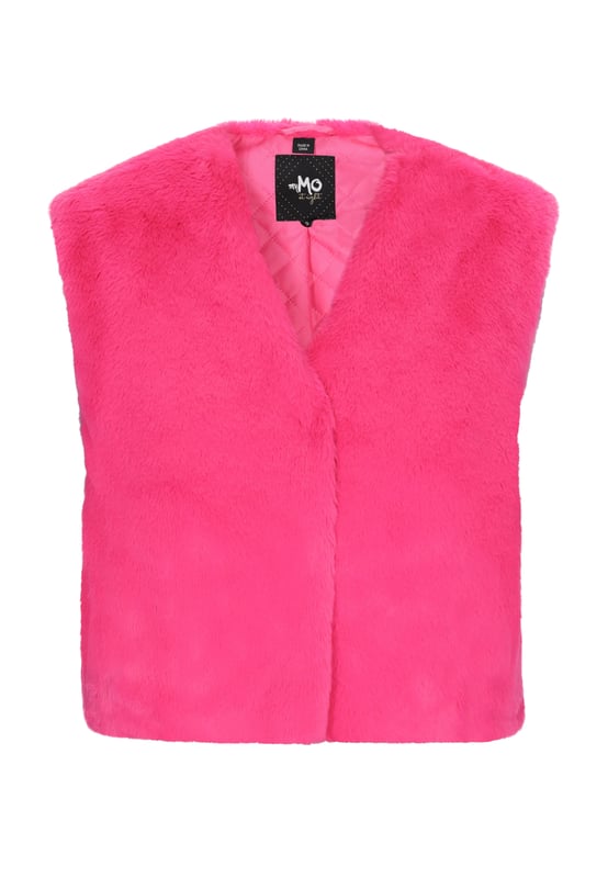 Geef je wintergarderobe een boost met dit funky, mouwloze vest met kort bont. De zachte buitenkant en binnenvoering zorgen voor warmte en comfort, perfect voor koude dagen. Met een V-hals, verborgen sluiting en rechte zoom biedt het een casual maar stijlvolle look. Dit wintervest is gemaakt voor een moderne jonge vrouw en houdt je het hele seizoen lang behaaglijk.  Waistcoat