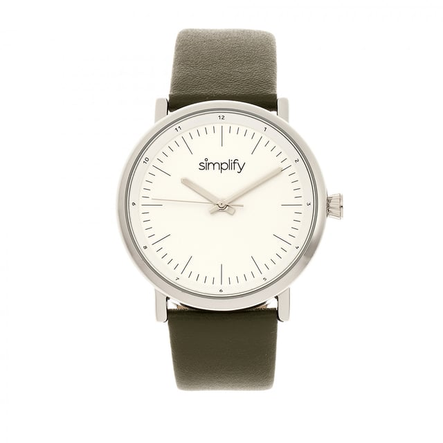 Polished Alloy Case; Quality Japanese Quartz Movement; Non-Glare Scratch-Resistant Mineral Crystal; Logo-Engraved Stainless Steel Caseback; Genuine Leather Strap; Logo-Engraved Stainless Steel Clasp; 39mm Case Diameter; 3ATM Water Resistance;