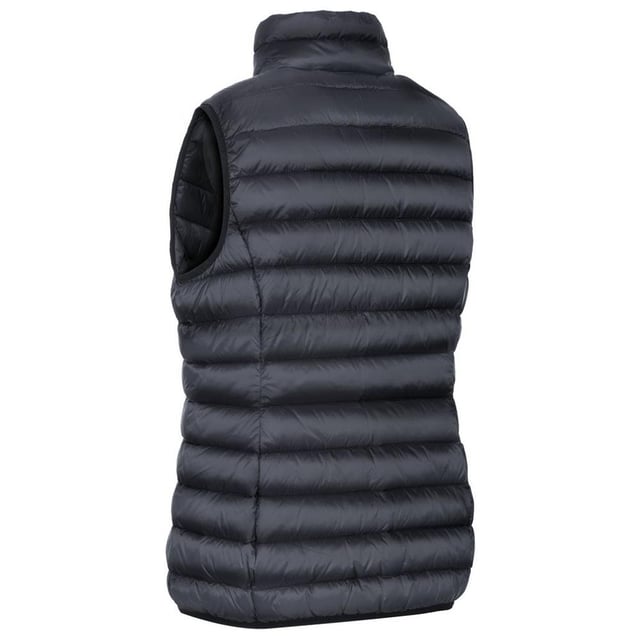Ultra lichtgewicht bodywarmer 2 onderste zakken met rits Lage rits aan de voorkant Bijpassende binding bij de zoom en armsgaten Kleinere zak in normale zak Buitenkant: 100% Polyamide, Voering: 100% Polyamide, Vulling: 90% Dons / 10% Veren Borstomvang Trespass Dames (ca.): XS / 81 cm, S / 86 cm, M / 91,4 cm, L / 96,5 cm, XL / 101,5 cm , XXL / 106,5 cm.