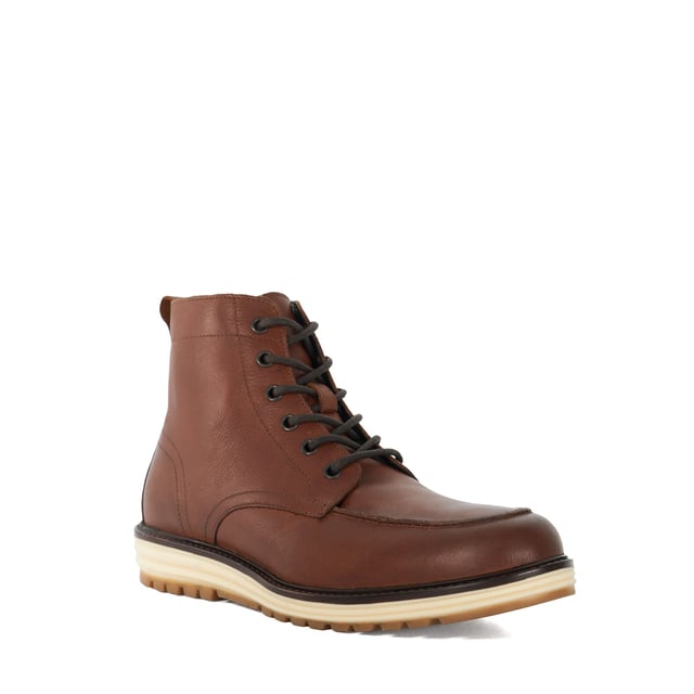 Dune Mens Coburn Leather Wedge Lace Up Boots