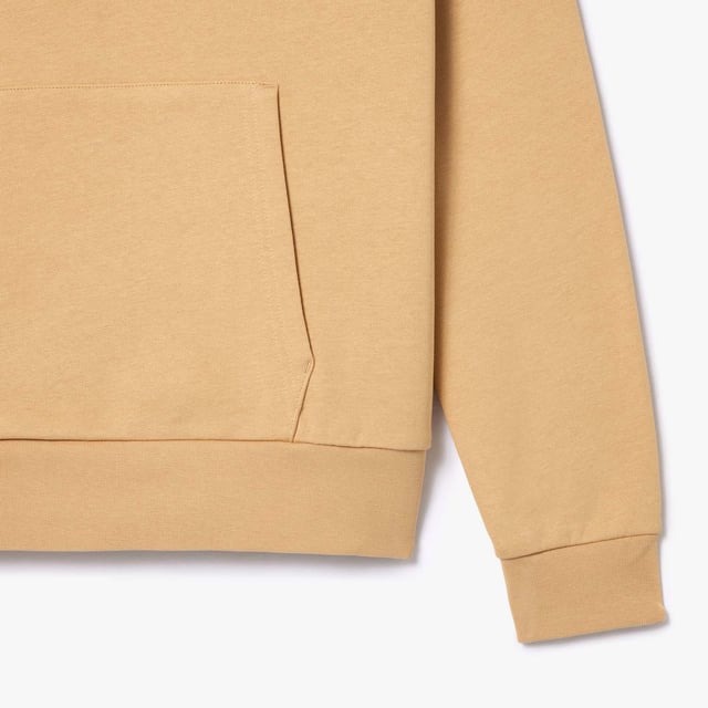 Men's Lacoste Organic Cotton Hoodie Classic fit  natural ease  Jersey lined hood  Kangaroo pocket Embroidered crocodile sewn onto chest Brushed organic cotton fleece Men's Lacoste Organic Cotton Hoodie Classic fit  natural ease  Jersey lined hood  Kangaroo pocket Embroidered crocodile sewn onto chest Brushed organic cotton fleece