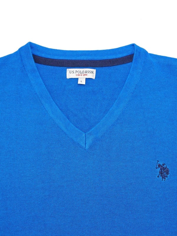 U.S. POLO ASSN. Fijn gebreide trui voor heren. Elegant en sportief tegelijk. Het merklogo is discreet maar duidelijk zichtbaar.