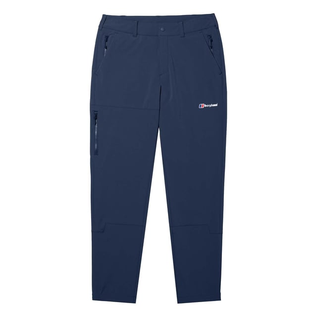 Men's Berghaus Tetratrack Pants in dark blue.- Snap closure on the waist.- Zipped hand pockets.- Side pockets.- Belt loops.- Toggles at the leg.- The DWR face fabric ensures droplets bead on the surface of the fabric, giving water resistant protection.- With more than 50% recycled content and more than 90% bluesign® APPROVED fabric, this product meets our MADE KINDER criteria which helps ensure that our gear is more responsibly made. Ref: 4A001414R14.