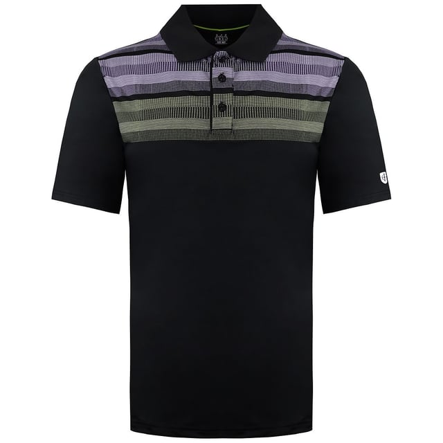 Introducing the Island Green Matrix Men's Black/Lime Golf Polo Shirt â€“ the epitome of style and performance on the golf course. This cutting-edge polo seamlessly combines a sleek black design with vibrant lime accents, creating a modern and dynamic look that sets you apart on the fairway.

Key Features:

 Performance Fabric:  Crafted from high-quality, moisture-wicking fabric, this golf polo ensures optimal comfort by keeping you cool and dry throughout your game. The advanced material also offers excellent breathability, allowing you to focus on your swing without distractions.

 Dynamic Design:   The black base of the polo shirt is enhanced by striking lime green details, including a bold Matrix pattern that adds a touch of energy and flair. The modern design not only looks great but also reflects your confidence and style on the golf course.

 Flexibility and Mobility:   The Island Green Matrix Polo is designed with golfers in mind, providing a comfortable fit that allows for a full range of motion. Whether you're teeing off or sinking a putt, this polo shirt ensures you move with ease, enhancing your overall performance on the course.

 Sun Protection:   Stay protected under the sun with built-in UV protection. The fabric shields you from harmful rays, allowing you to enjoy extended hours on the golf course without compromising your skin's well-being.

 Versatility:   Beyond the golf course, this polo shirt transitions seamlessly into casual settings. Its versatile style makes it an ideal choice for both athletic activities and social occasions, ensuring you always look sharp and feel confident.

 Durable Construction:   Island Green is synonymous with quality, and the Matrix Polo is no exception. The shirt is built to withstand the rigors of frequent wear and washing, ensuring longevity and value for your investment.