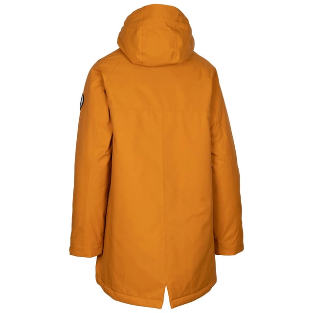 Yttermaterial: 61% bomull, 39% polyamid. Skal: TPU-membran. Fodermaterial: 100% polyamid. Fyllnadsmaterial: 100% Polyester. Design: Badge, enfärgad. Tygteknik: DLX. Ventilation i nederkant bak, vadderad. Halsringning: Kapuschong. Ärmtyp: Långärmad. Funktioner på huva: Justerbar, avtagbar med dragkedja. Längd: Lång. Fickor: 2 innerfickor, 2 nedre fickor, förslutning med lock. Dragkedja: Hel dragkedja, vattenavvisande dragkedja. XXS: 31 tum. XS: 32 tum S: 34 tum M: 36 tum L: 38 tum XL: 40 tum XXL: 42 tum