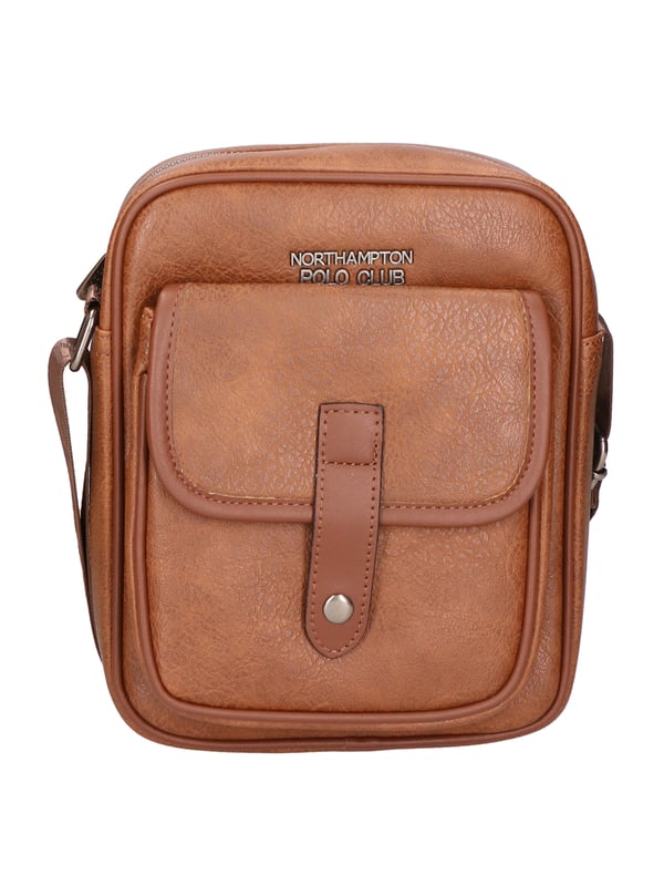 Northampton polo club Einzelfächer PU Leder -Messenger -Umhängetasche. Veganer Produkt.