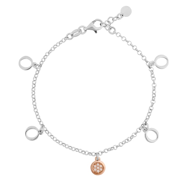 This dazzling Bracelet for Women from Orphelia  is the perfect gift to spoil yourself or a loved one. The Bracelet is made out of 925 Sterling Silver, colored Silver/Rose at Length: 18.5 cm weighing in at 2.8 grams with a Width of 1 cm at its widest point. The Orphelia 'Maite' Women's 925 Sterling Silver Bracelet - Silver/Rose ZA-7376 is delivered in a stunning gift box and carries a two year warranty.