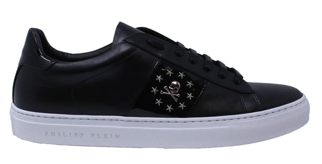 Philipp Plein MSC1580 02 "Edwo" Black Sneakers. Plein Branding on Sneakers. Made In Italy. Lace Fasten. Rubber Sole. Rubber Sole