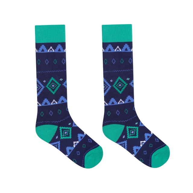 75% Cotton, 23% Polyester, 2% Elastane. Design: Fair Isle, Printed. Cuff: Ribbed. Seamless.