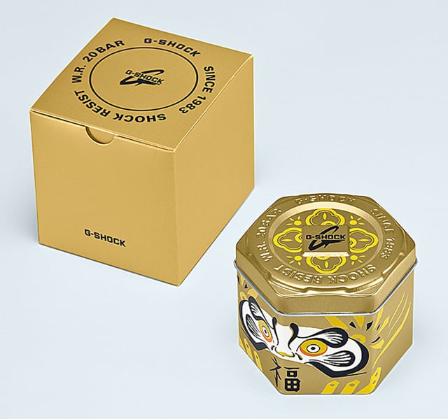 This Casio G-shock Daruma Digital Watch for Men is the perfect timepiece to wear or to gift. It's Gold 45 mm Round case combined with the comfortable Black Plastic watch band will ensure you enjoy this stunning timepiece without any compromise. Operated by a high quality Quartz movement and water resistant to 20 bars, your watch will keep ticking. This sporty and fashionable watch gives you a unique feeling in every outfit! - This Digital watch has a calendar function: Day-Date , Stop Watch , Countdown , Alarm and Light High quality 21 cm length and 25 mm width Black Plasticl strap with a Buckle Case diameter: 45 mm, case thickness: 16 mm, case colour: Gold and dial colour: Gold