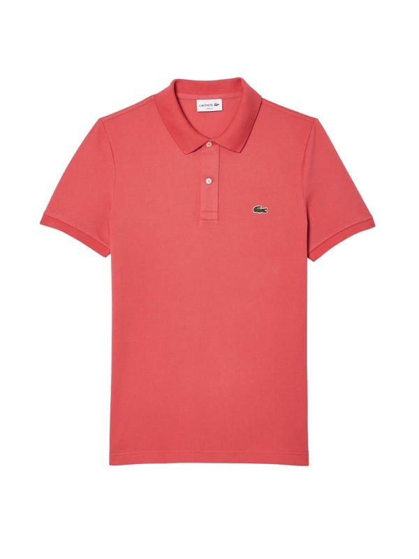 Single-colored short-sleeved shirt from LACOSTE with a polo collar and button placket in a tailored fit - perfect for everyday wear.