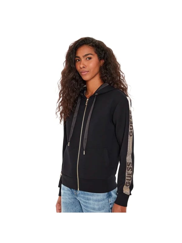 Sweat Guess Scuba Femme Schwarz Synthétique. Authentisches Kleidungsstück der Marke Guess - Streetwear/Sportswear-Design von Guess - Guess für Frauen, perfekt für den Alltag - Sweat Guess in schwarzer Farbe lässt sich hervorragend mit dem Rest Ihrer Garderobe kombinieren - bequeme synthetische Material - klassisch - Scuba -