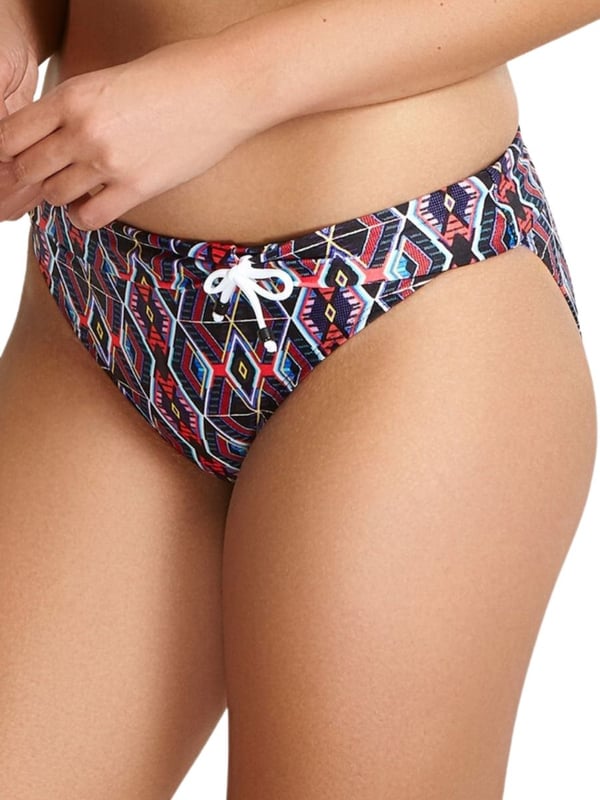 Panache Elle Folded Bikini Pant. Mid-rise bikini bottom offering moderate rear coverage. This product is recommended as hand wash only.